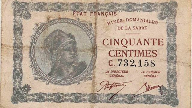 50 centimes Mines domaniales de la Sarre type 1920