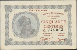 50 centimes Mines domaniales de la Sarre type 1920