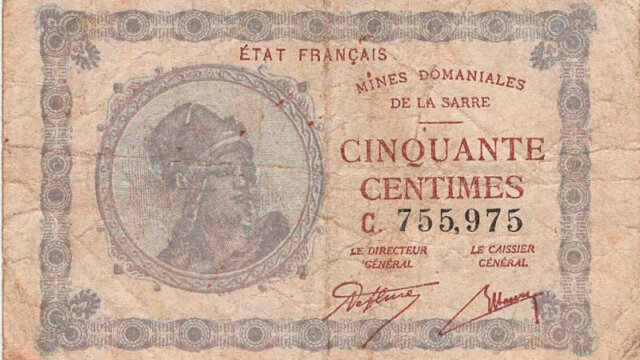 50 centimes Mines domaniales de la Sarre type 1920