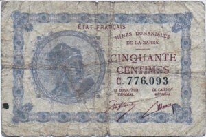 50 centimes Mines domaniales de la Sarre type 1920