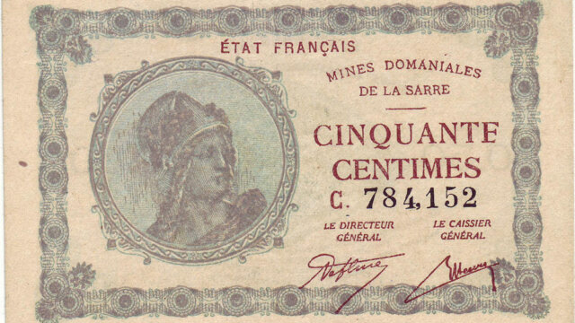 50 centimes Mines domaniales de la Sarre type 1920