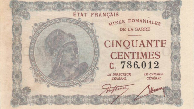 50 centimes Mines domaniales de la Sarre type 1920