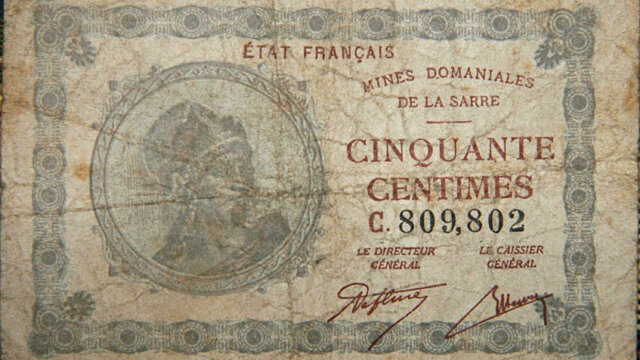 50 centimes Mines domaniales de la Sarre type 1920