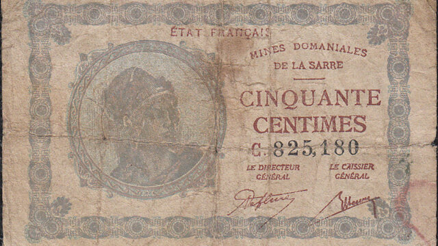 50 centimes Mines domaniales de la Sarre type 1920