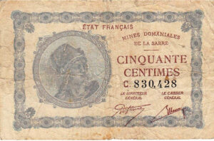 50 centimes Mines domaniales de la Sarre type 1920