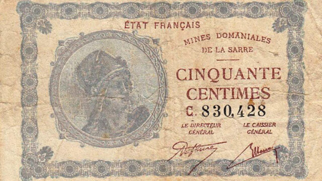 50 centimes Mines domaniales de la Sarre type 1920