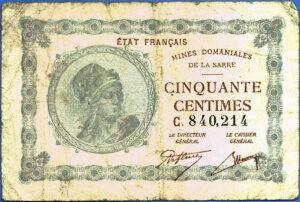 50 centimes Mines domaniales de la Sarre type 1920