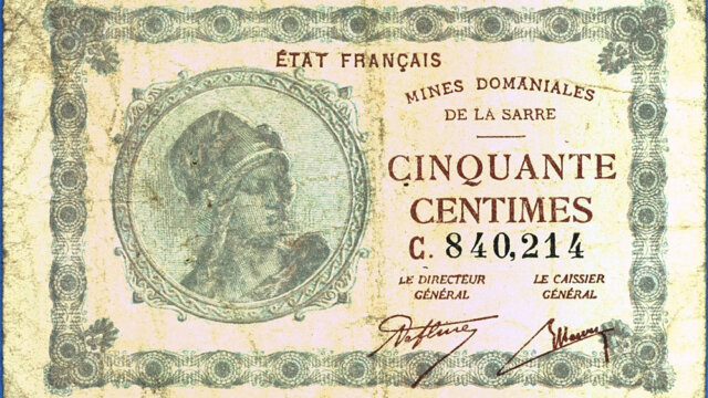 50 centimes Mines domaniales de la Sarre type 1920