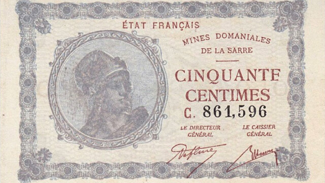 50 centimes Mines domaniales de la Sarre type 1920