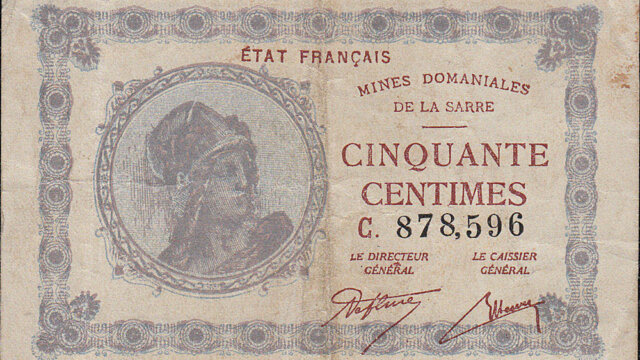 50 centimes Mines domaniales de la Sarre type 1920