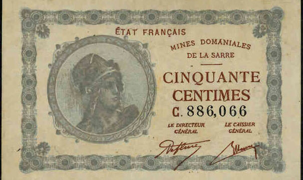 50 centimes Mines domaniales de la Sarre type 1920