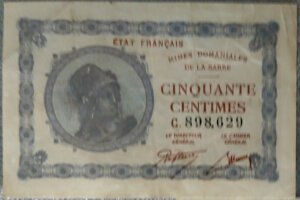 50 centimes Mines domaniales de la Sarre type 1920