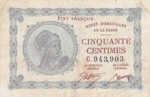 50 centimes Mines domaniales de la Sarre type 1920