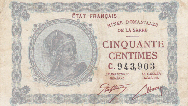 50 centimes Mines domaniales de la Sarre type 1920