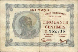 50 centimes Mines domaniales de la Sarre type 1920