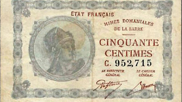 50 centimes Mines domaniales de la Sarre type 1920