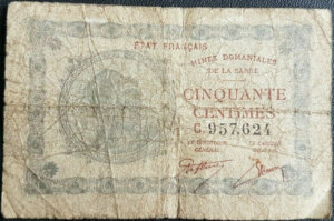 50 centimes Mines domaniales de la Sarre type 1920