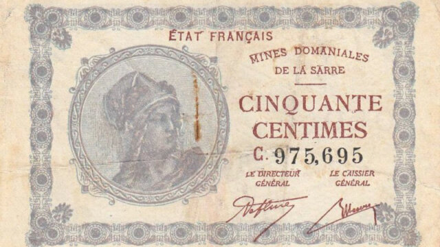 50 centimes Mines domaniales de la Sarre type 1920