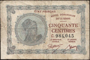 50 centimes Mines domaniales de la Sarre type 1920