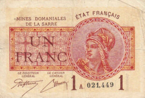 1 franc Mines domaniales de la Sarre type 1920