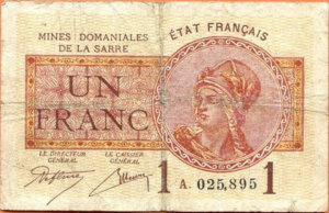 1 franc Mines domaniales de la Sarre type 1920