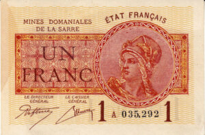 1 franc Mines domaniales de la Sarre type 1920