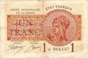 1 franc Mines domaniales de la Sarre type 1920