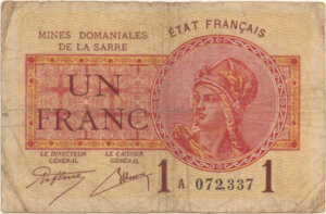 1 franc Mines domaniales de la Sarre type 1920