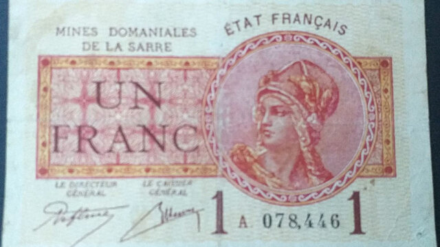 1 franc Mines domaniales de la Sarre type 1920