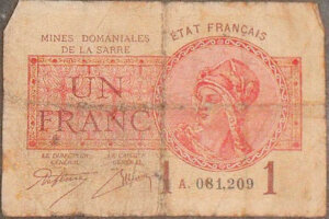 1 franc Mines domaniales de la Sarre type 1920