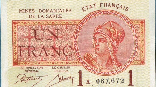 1 franc Mines domaniales de la Sarre type 1920