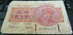 1 franc Mines domaniales de la Sarre type 1920