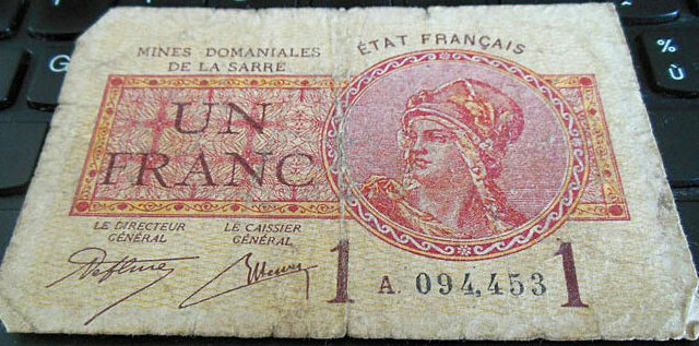 1 franc Mines domaniales de la Sarre type 1920