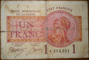 1 franc Mines domaniales de la Sarre type 1920