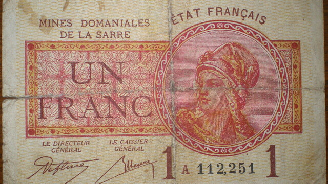 1 franc Mines domaniales de la Sarre type 1920