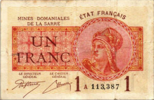 1 franc Mines domaniales de la Sarre type 1920