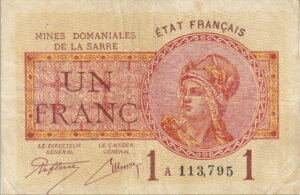 1 franc Mines domaniales de la Sarre type 1920