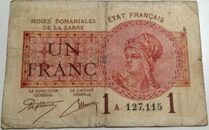 1 franc Mines domaniales de la Sarre type 1920