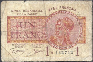 1 franc Mines domaniales de la Sarre type 1920