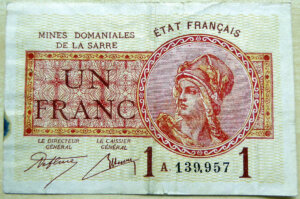 1 franc Mines domaniales de la Sarre type 1920