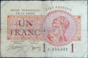 1 franc Mines domaniales de la Sarre type 1920