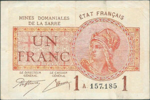 1 franc Mines domaniales de la Sarre type 1920