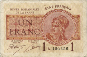 1 franc Mines domaniales de la Sarre type 1920