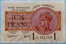 1 franc Mines domaniales de la Sarre type 1920