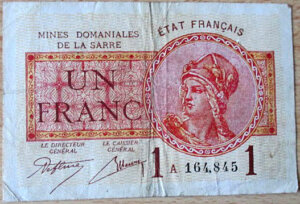 1 franc Mines domaniales de la Sarre type 1920