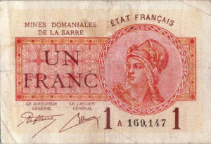 1 franc Mines domaniales de la Sarre type 1920