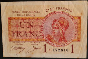 1 franc Mines domaniales de la Sarre type 1920