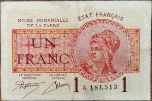 1 franc Mines domaniales de la Sarre type 1920