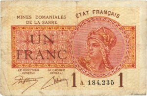 1 franc Mines domaniales de la Sarre type 1920