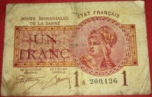 1 franc Mines domaniales de la Sarre type 1920